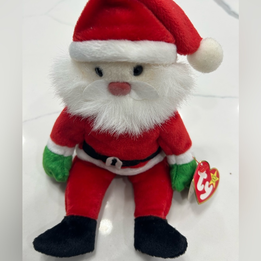 Rare Beanie Babie Santa with tag errors and tush tag stamp